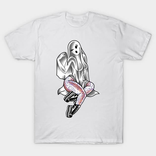 Tatted Ghost Lady T-Shirt by drawingsbydarcy